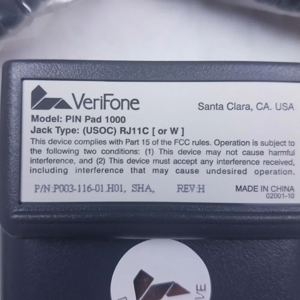 VeriFone Pin Pad 1000 P003-116-01.H01 Rev H